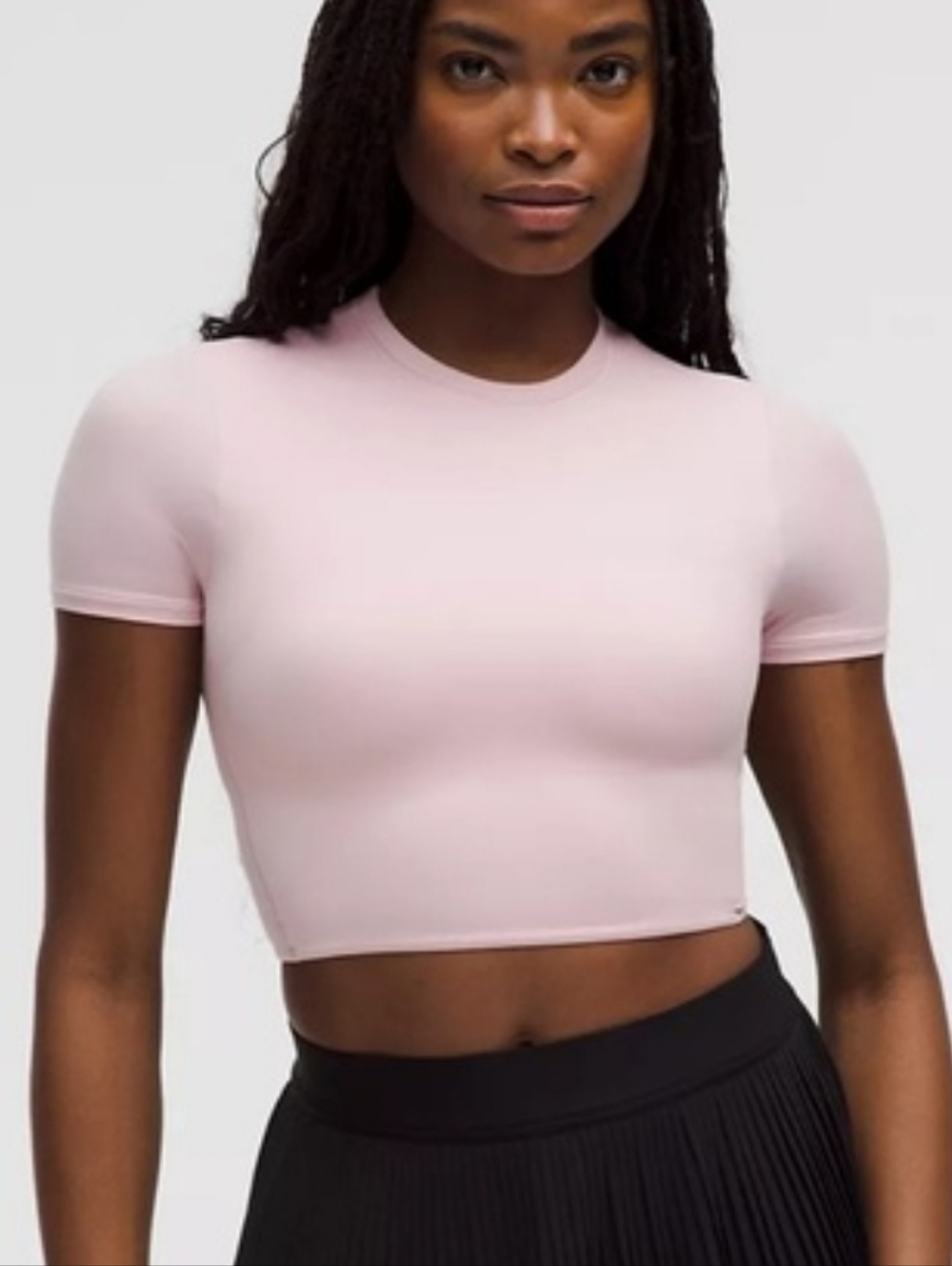 Lululemon Crop Top Wundermost Ultra-Soft Nulu Crewneck Cropped T-Shirt